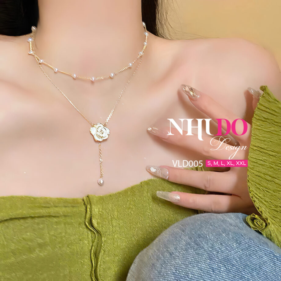VLD005 Dây Chuyền Thiết Kế Đính Ngọc Sang Trọng