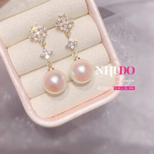 VLD019 Bông Tai Thiết Kế Ngọc Trai Thanh Lịch