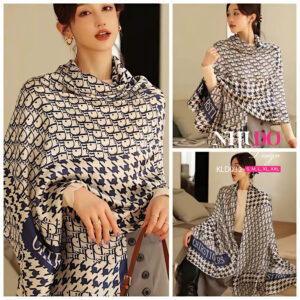 KLD032 Khăn Thiết Kế Phối Họa Tiết Răng Sói Độc Đáo