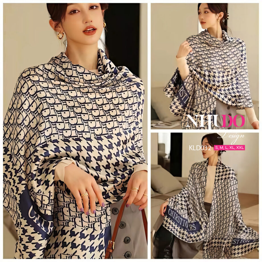 KLD032 Khăn Thiết Kế Phối Họa Tiết Răng Sói Độc Đáo