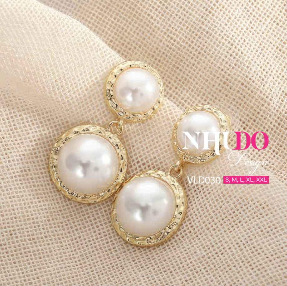 VLD030 Khuyên Tai Thiết Kế Dây Xoắn Quanh Viên Ngọc Tinh Xảo