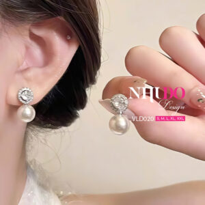 VLD020 Khuyên Tai Thiết Kế Đính Đá Lấp Lánh
