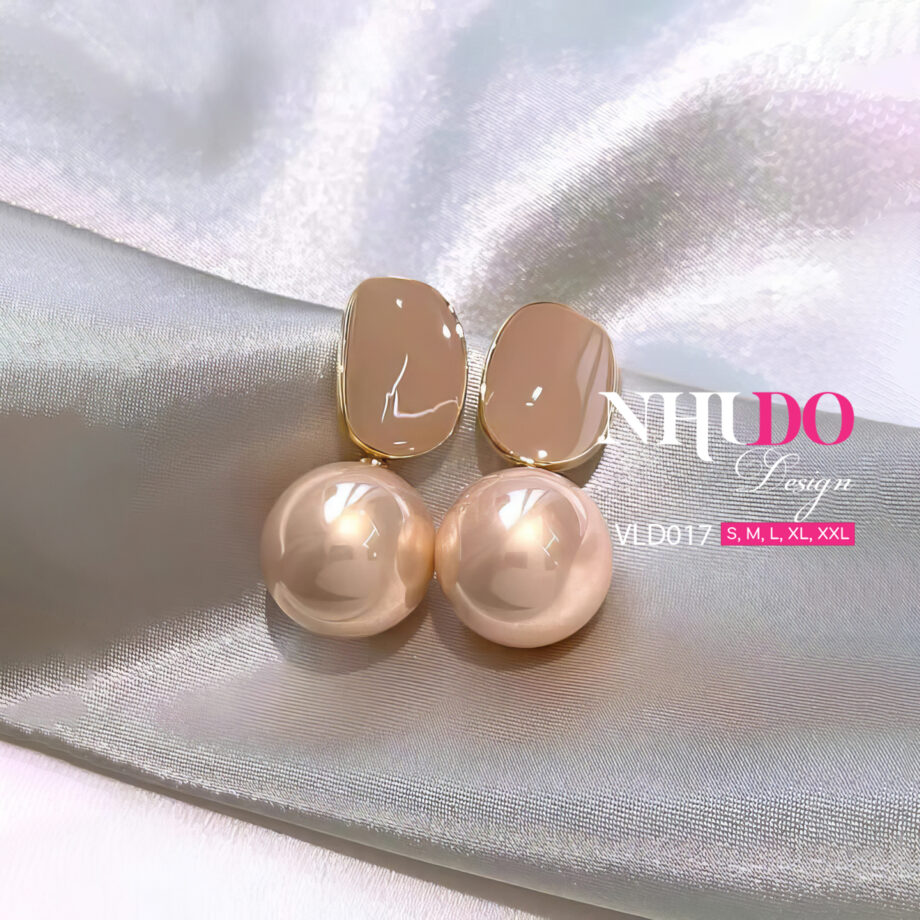VLD017 Khuyên Tai Ngọc Trai Cách Điệu
