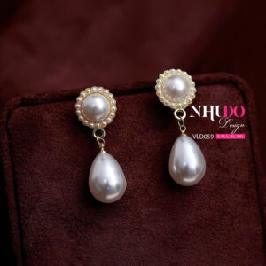 VLD059 Đôi Khuyên Tai Hạt Ngọc Kiêu Sa