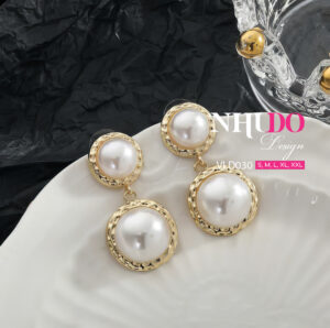 VLD030 Đôi khuyên tai ngọc trai mang hơi thở vương giả