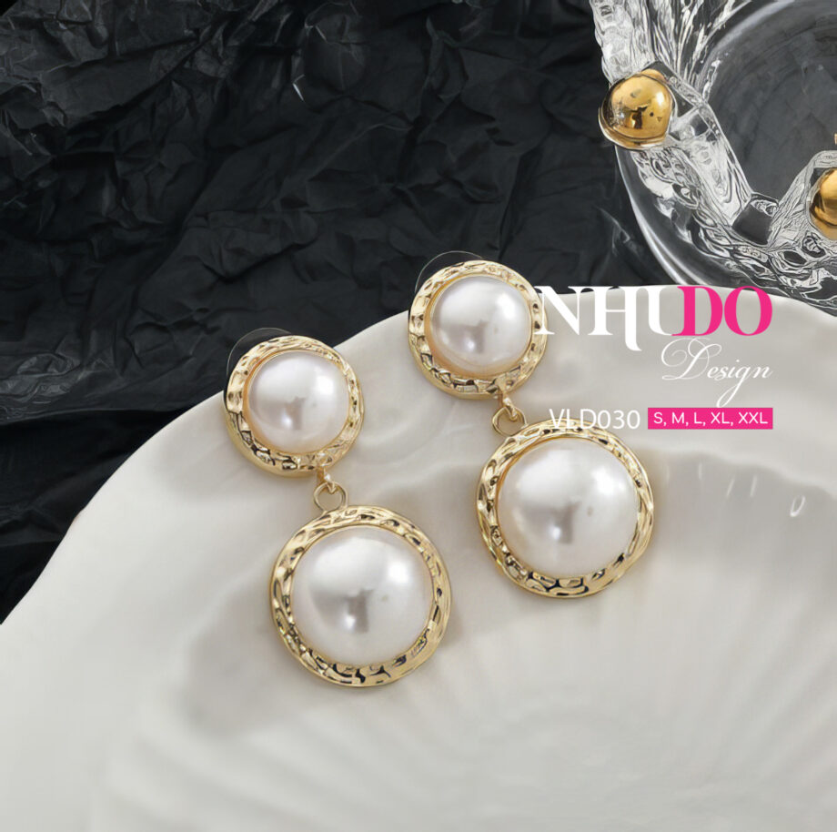 VLD030 Đôi khuyên tai ngọc trai mang hơi thở vương giả