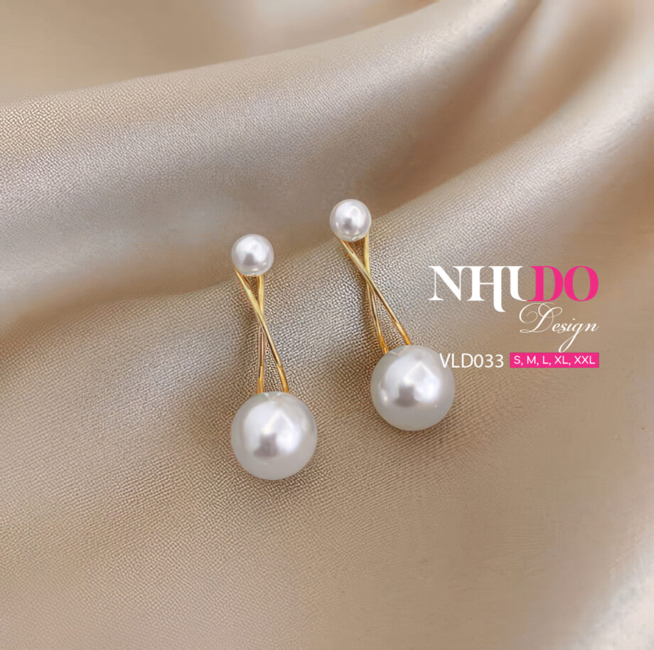 VLD033- Khuyên Tai Ngọc Trai Phong Cách Minimalism