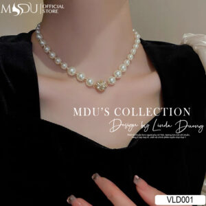 VLD001 Dây Chuyền Ngọc Trai Charm Đá Lấp Lánh