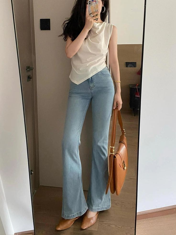 Áo Kiểu Công Sở - Phối Cùng Quần Jeans Ống Loe