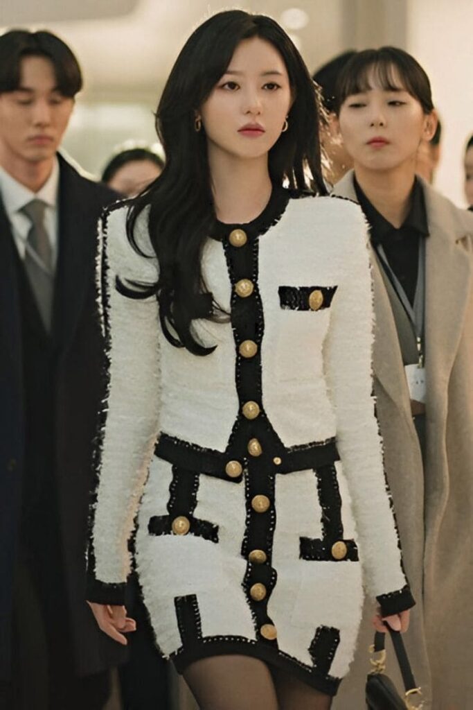 Thời Trang Công Sở Hàn Quốc - Set Váy Tweed Trong Phim Queen Of Tears