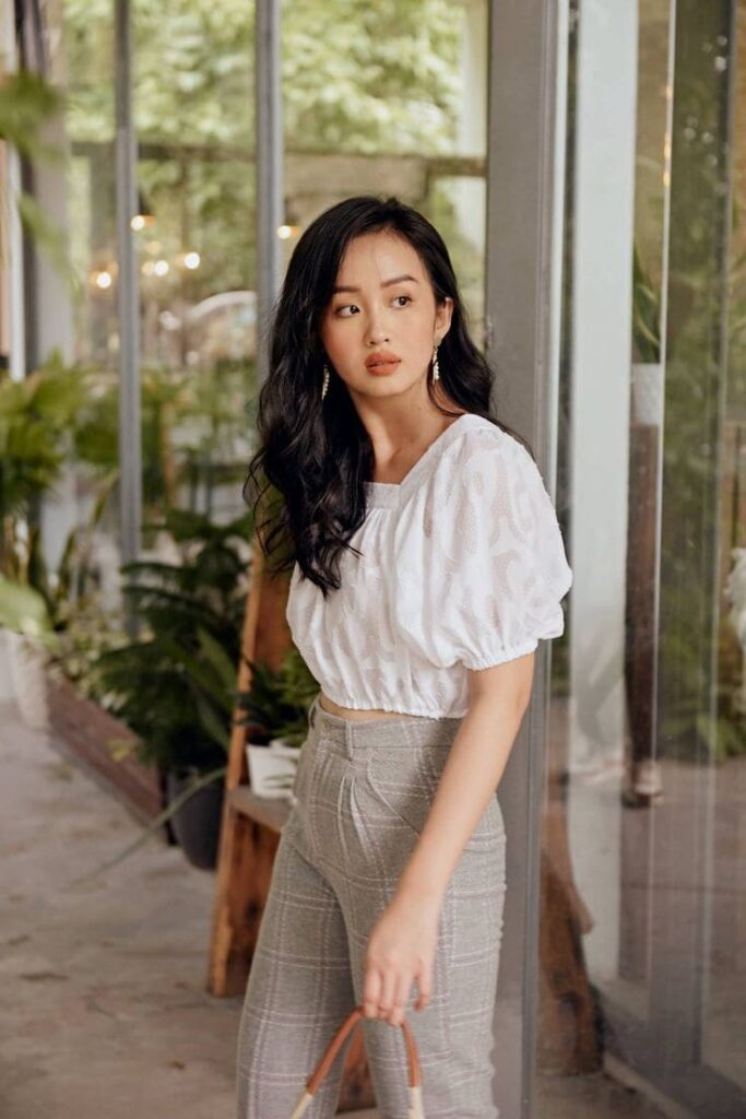 Áo Croptop Công Sở - Vải Chiffon
