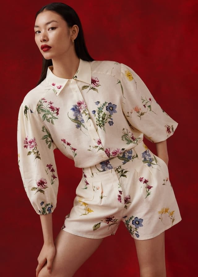 Áo Hoa Nhí Công Sở - Tropical Floral Mix