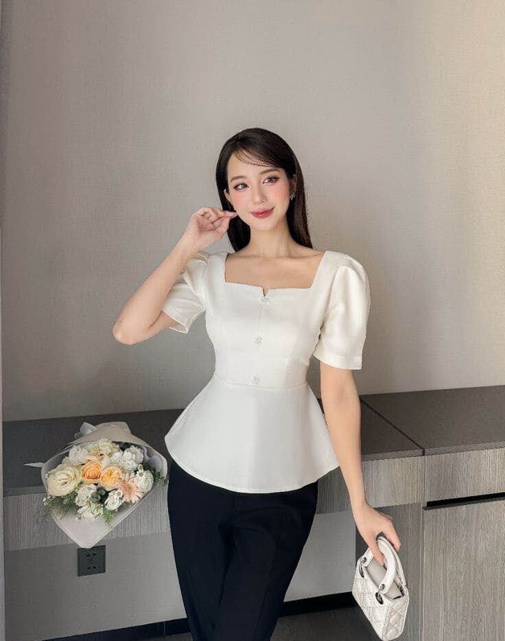 Áo Kiểu Công Sở Cao Cấp - Áo Peplum