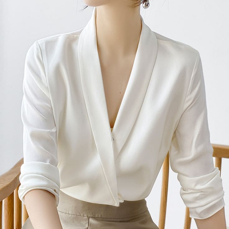 Áo Nữ Công Sở - Đường Cắt Bất Đối Xứng