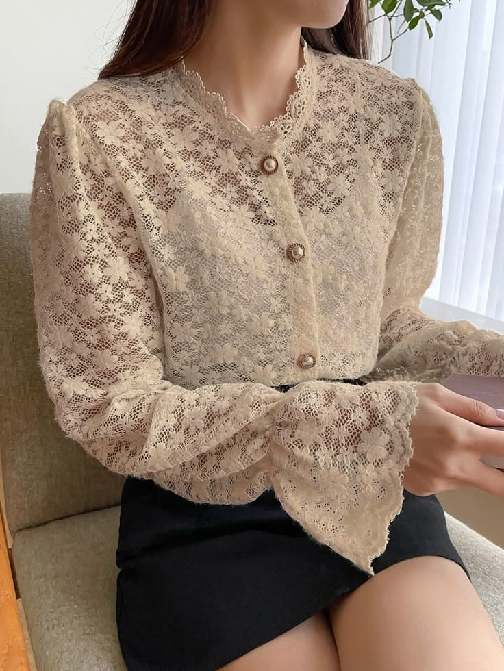 Áo Nữ Công Sở - Áo Ren Nữ Tính