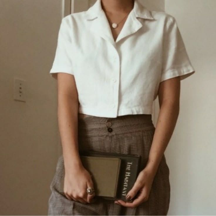 Áo Trắng Công Sở - Áo Croptop