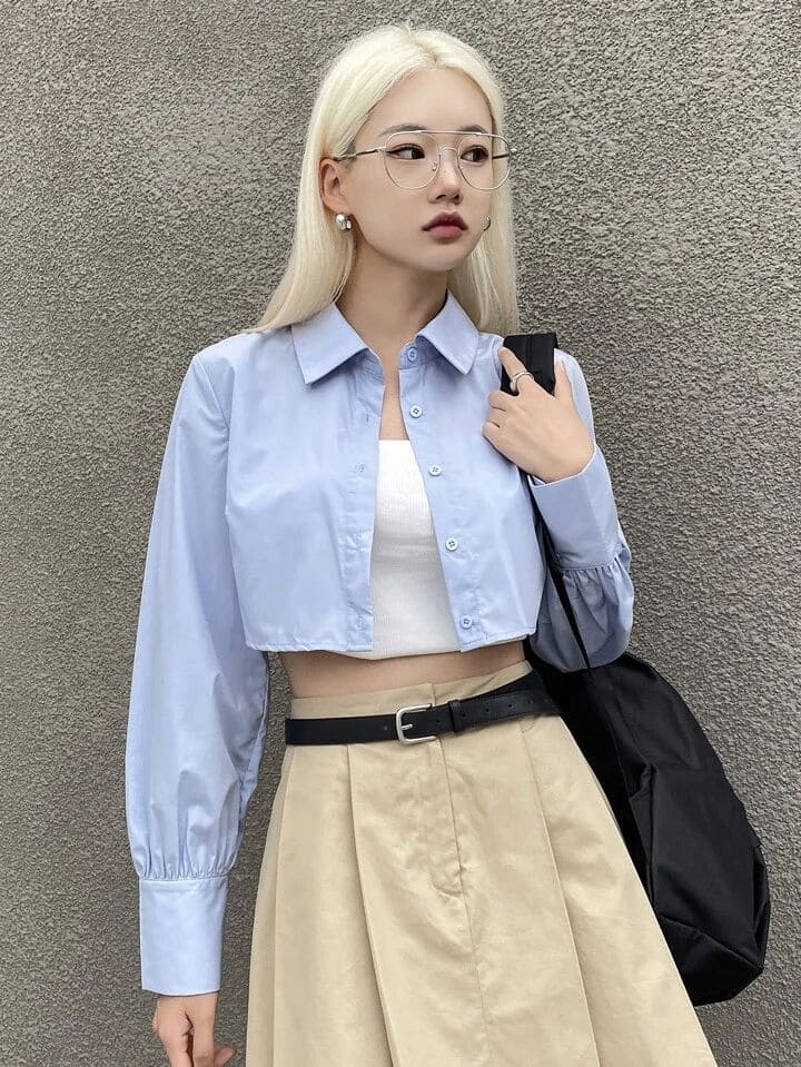 Áo Sơ Mi Croptop Công Sở