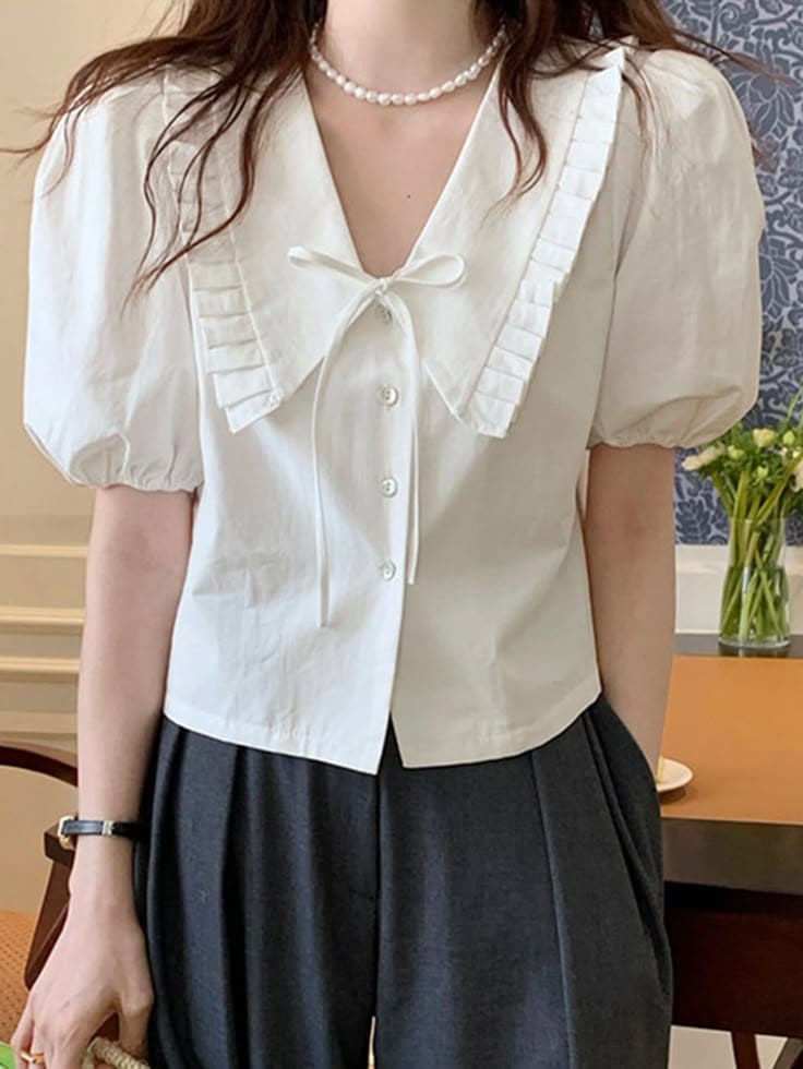 Áo Sơ Mi Croptop Công Sở - Chất Vải