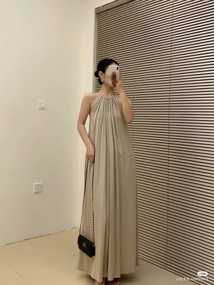 Váy Bầu Đẹp Công Sở - Váy Cổ Yếm
