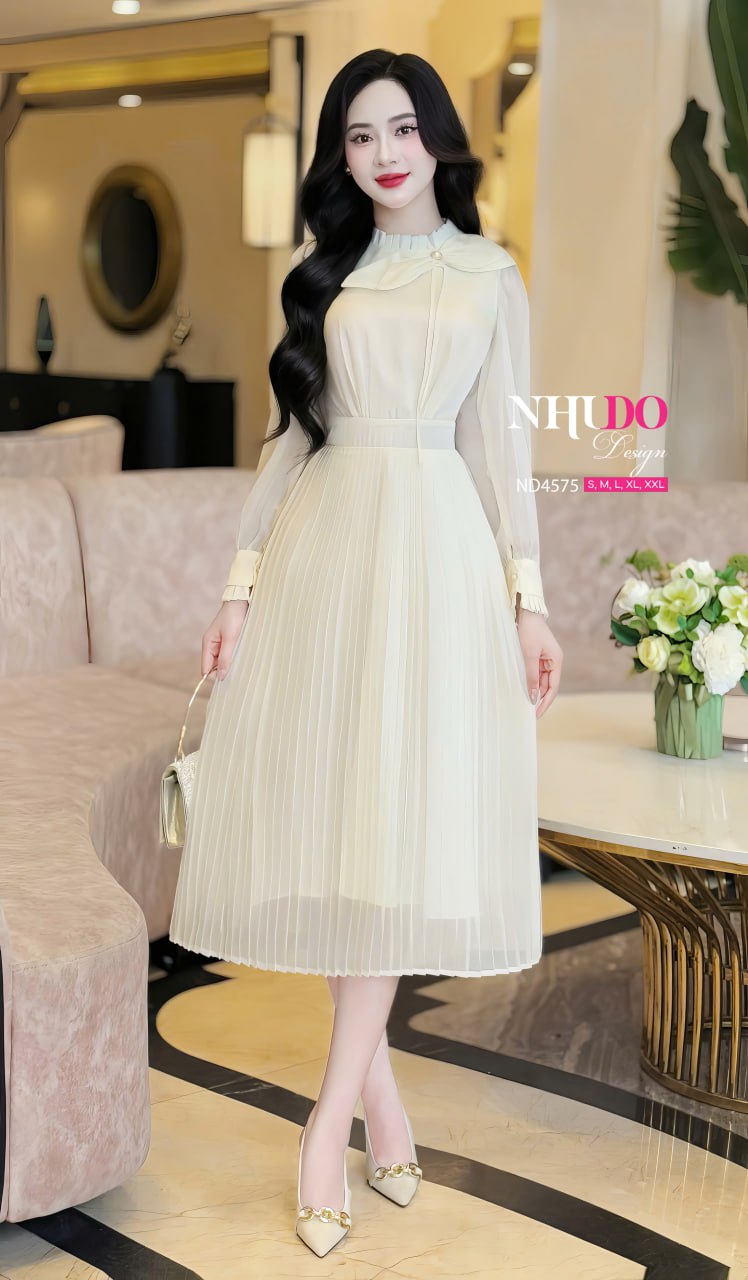 Phối đồ công sở với đầm trắng siêu sang