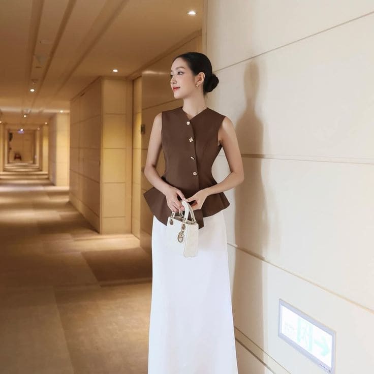 Sét váy nữ công sở sát nách